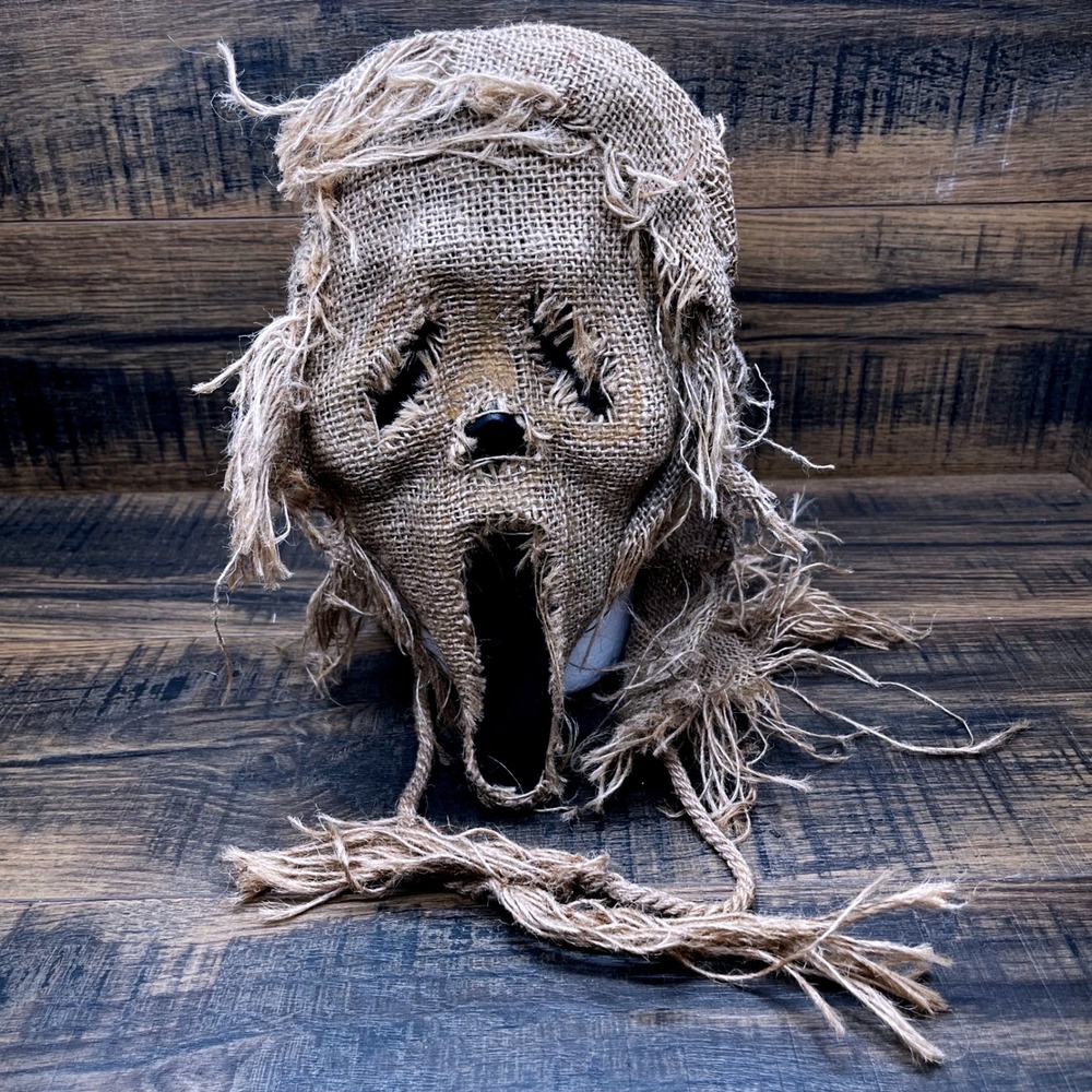 Vintage Scream 4 Scarecrow Ghost Face Burlap Mask 2011 Easter Unlimited Flaws